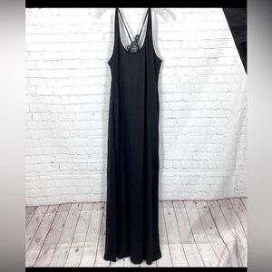 Athleta Halter Maxi Dress Women’s Size Large‎ Black and Grey
